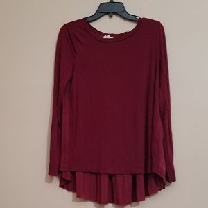 Burgundy Long Sleeve Top